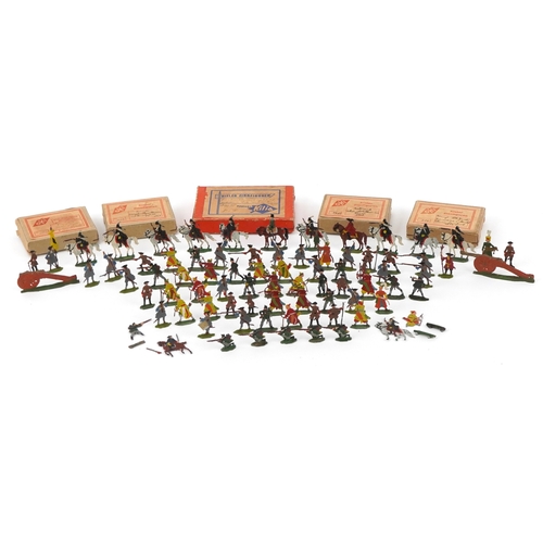 Collection of Oki Kieler Zinnfiguren metal soldiers with boxes.