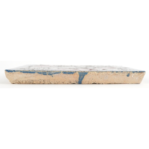 15 - Carter & Co., early 20th century Poole pottery maritime interest tile hand painted with a dolphin, 1... 