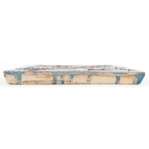 14 - Carter & Co., early 20th century Poole pottery maritime interest tile hand painted with a dolphin, 1... 