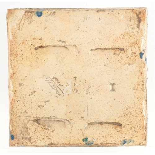 17 - Carter & Co., early 20th century Poole pottery maritime interest tile hand painted with Neptune, 15.... 