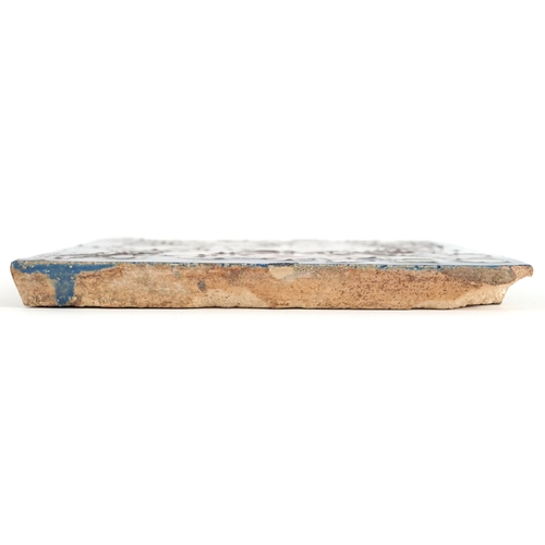 17 - Carter & Co., early 20th century Poole pottery maritime interest tile hand painted with Neptune, 15.... 
