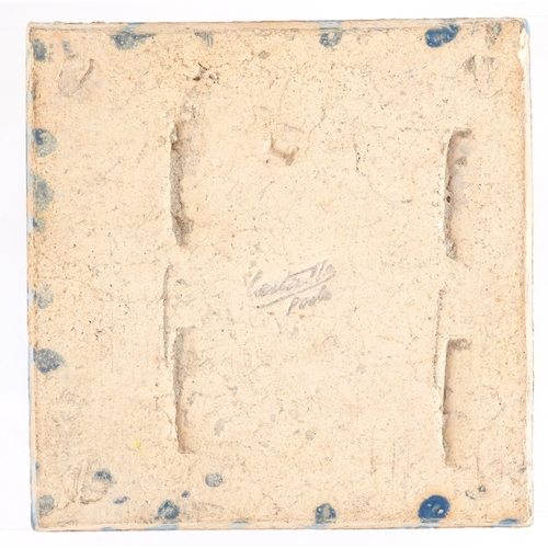 19 - Carter & Co., early 20th century Poole pottery maritime interest tile hand painted with an anchor an... 