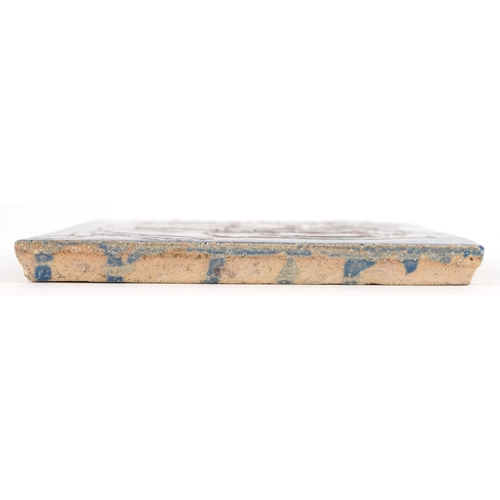 19 - Carter & Co., early 20th century Poole pottery maritime interest tile hand painted with an anchor an... 