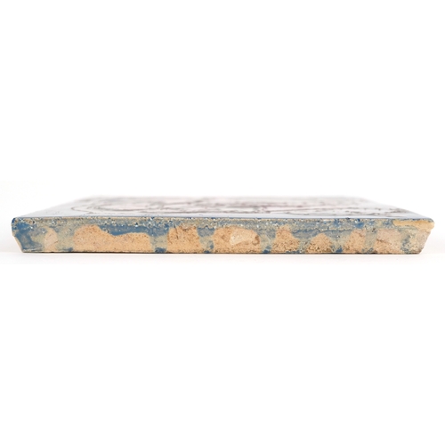 19 - Carter & Co., early 20th century Poole pottery maritime interest tile hand painted with an anchor an... 