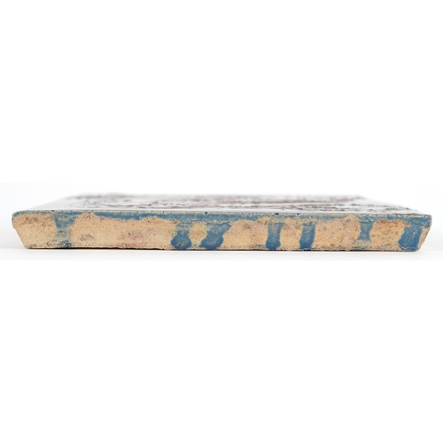 18 - Carter & Co., early 20th century Poole pottery maritime interest tile hand painted with an anchor an... 