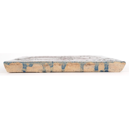 18 - Carter & Co., early 20th century Poole pottery maritime interest tile hand painted with an anchor an... 