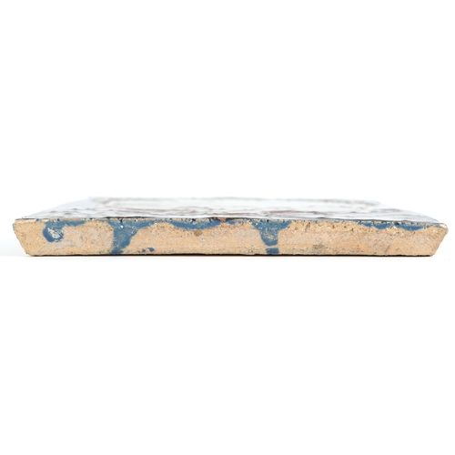 21 - Carter & Co., early 20th century Poole pottery maritime interest tile hand painted with a scallop sh... 