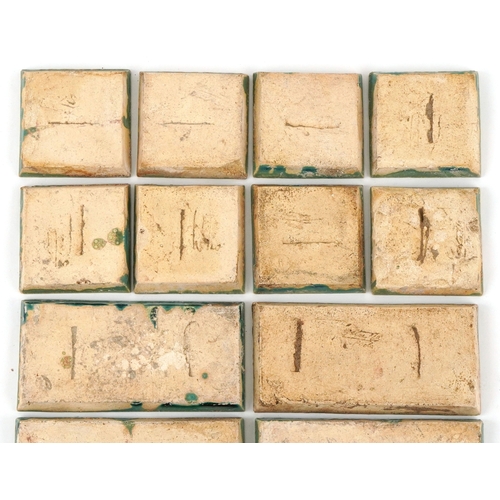 22 - Carter & Co., eighteen early 20th century Poole pottery maritime interest tiles - three levels of th... 
