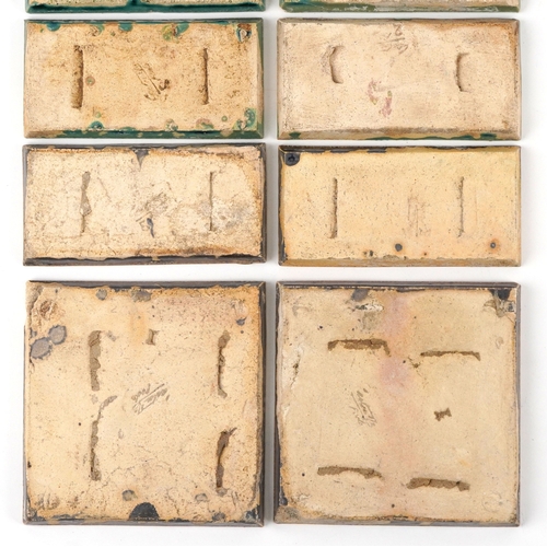23 - Carter & Co., eighteen early 20th century Poole pottery maritime interest tiles - three levels of th... 