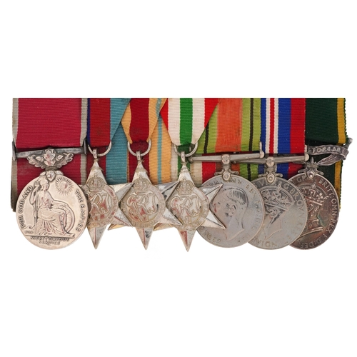 British military World War II medal group having chromed stars including Elizabeth II British Empire medal and Territorial Medal awarded to 326896 SPR.ALEC ASHLEY MASON.R.E.