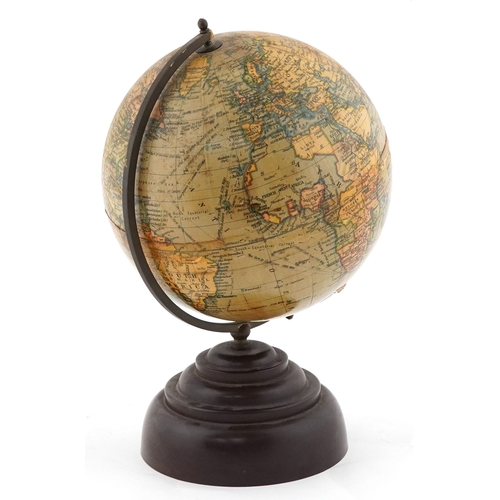 36 - Geographia, vintage eight inch terrestrial table globe with Bakelite stand, 32cm high.