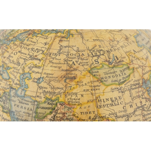 36 - Geographia, vintage eight inch terrestrial table globe with Bakelite stand, 32cm high.