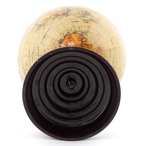 36 - Geographia, vintage eight inch terrestrial table globe with Bakelite stand, 32cm high.