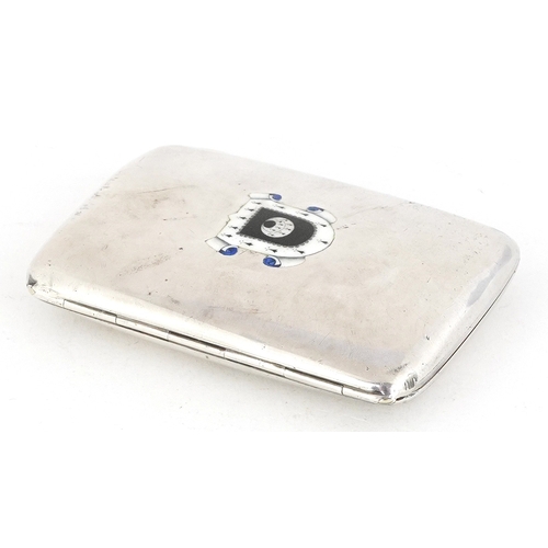 533 - Cornelius Desormeaux Saunders and James Francis Hollings, George V silver and enamel cigarette case ... 