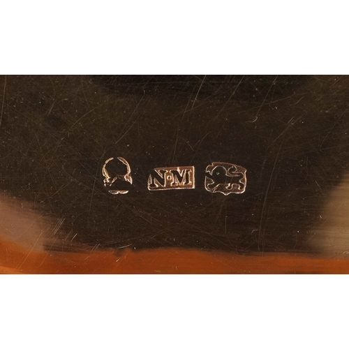 534 - Nathaniel Mills, William IV silver engine turned snuff box, the hinged lid engraved with a crest, Bi... 