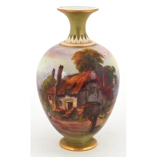 2 - J W Sedgley for Royal Worcester, early 20th century porcelain vase hand painted with figures before ... 