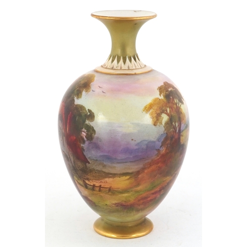 2 - J W Sedgley for Royal Worcester, early 20th century porcelain vase hand painted with figures before ... 