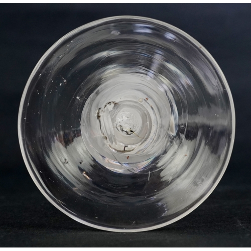 14 - 18th century wine glass with air twist stem, 17cm, high.