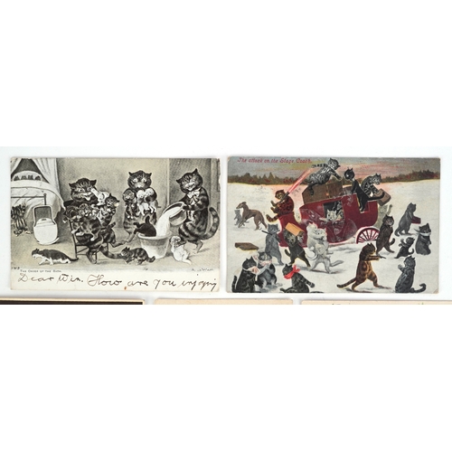 1357 - Early 20th century cat postcards including Louis Wain and Valentine's series 597.