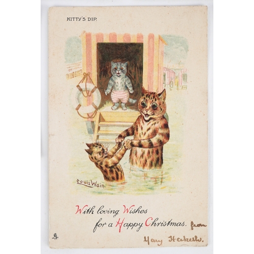1357 - Early 20th century cat postcards including Louis Wain and Valentine's series 597.