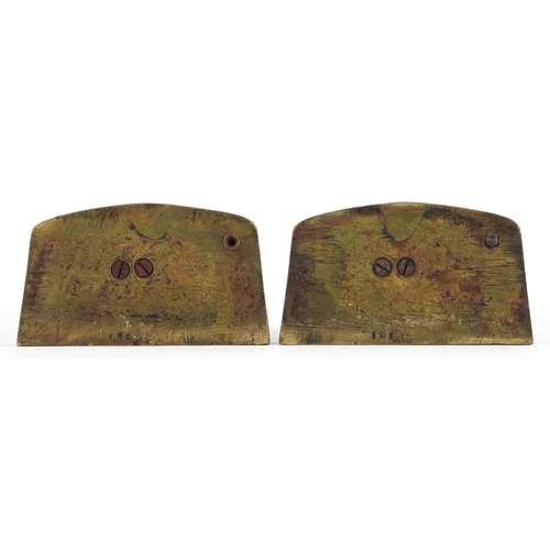 41 - Shipping interest, pair of cold painted bronze bookends in the form of the Cutty Sark, impressed mar... 