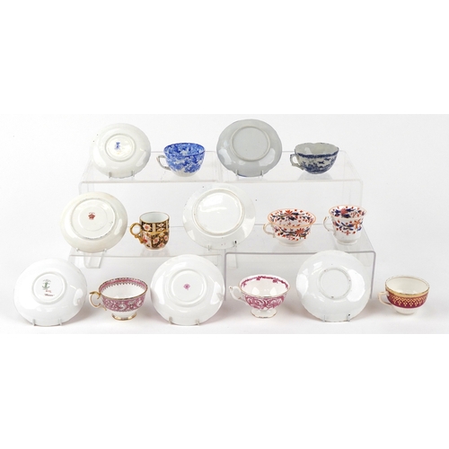 219 - 19th century and later teacups, coffee cups and saucers including Royal Crown Derby hand painted in ... 