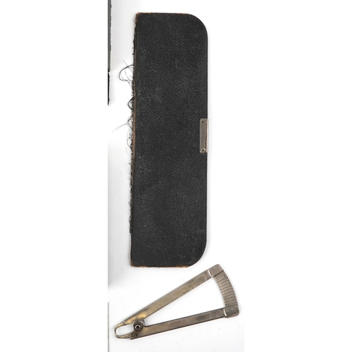 132 - Early 20th century optometrist's lens and tool set including a Bausch & Lomb optical lens gauge and ... 