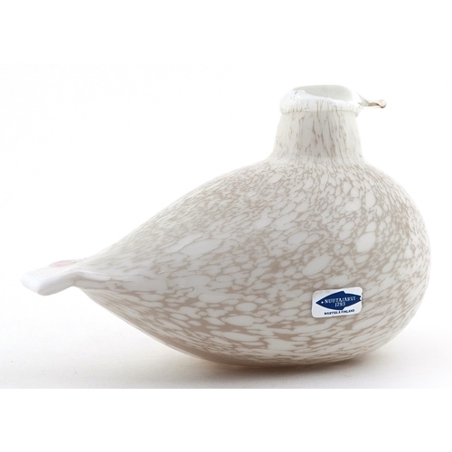 319 - Oiva Toikka for Nuutajarvi, Finnish art glass dove, signed to the base, 15cm wide.