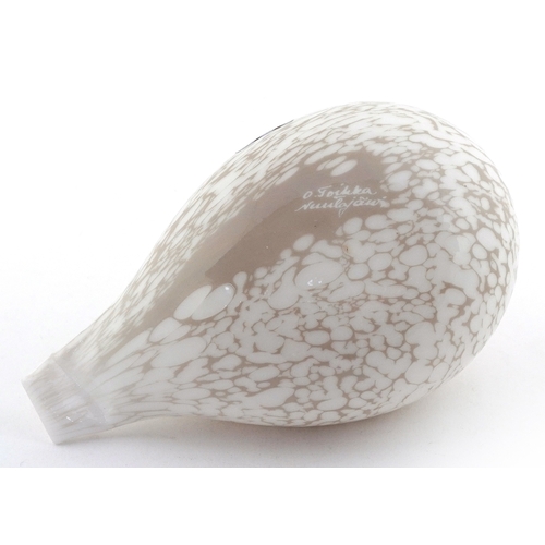 319 - Oiva Toikka for Nuutajarvi, Finnish art glass dove, signed to the base, 15cm wide.