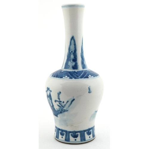 56 - Chinese blue and white porcelain vase hand painted with the three stars of Taoism, 25.5cm high.