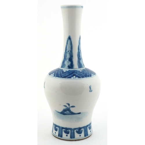 56 - Chinese blue and white porcelain vase hand painted with the three stars of Taoism, 25.5cm high.