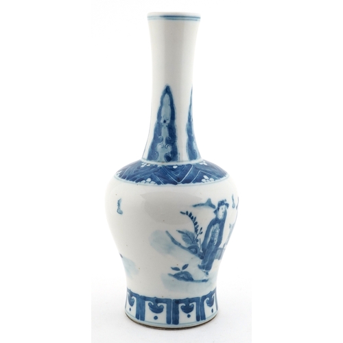 56 - Chinese blue and white porcelain vase hand painted with the three stars of Taoism, 25.5cm high.