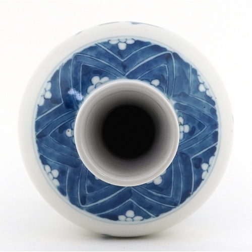 56 - Chinese blue and white porcelain vase hand painted with the three stars of Taoism, 25.5cm high.