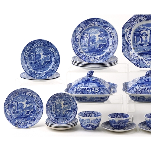 1120 - Collection of Spode blue and white transfer ware pottery in the Italian pattern including lidded tur... 