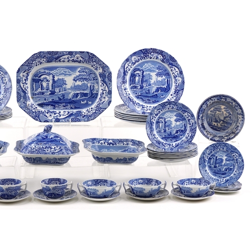 1120 - Collection of Spode blue and white transfer ware pottery in the Italian pattern including lidded tur... 