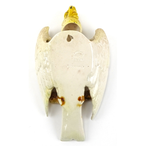 163 - Bretby pottery wall mounted cockatoo, 34cm high.