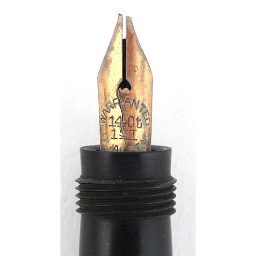 48 - Europa gold plated engine turned fountain pen with 14K gold nib, housed in a Magic Fountain pen box.