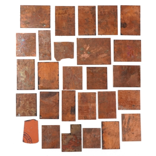 373 - 20th century copper engraving plates of furniture, the largest 9cm x 5.5cm.