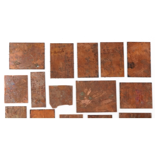 373 - 20th century copper engraving plates of furniture, the largest 9cm x 5.5cm.