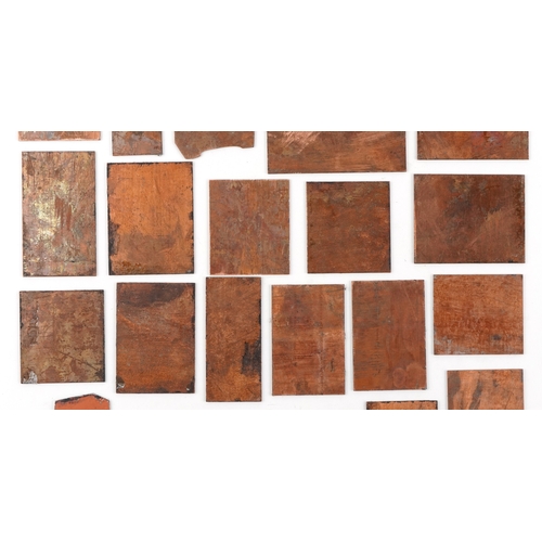 373 - 20th century copper engraving plates of furniture, the largest 9cm x 5.5cm.