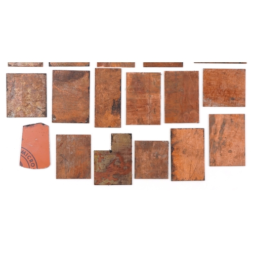 373 - 20th century copper engraving plates of furniture, the largest 9cm x 5.5cm.