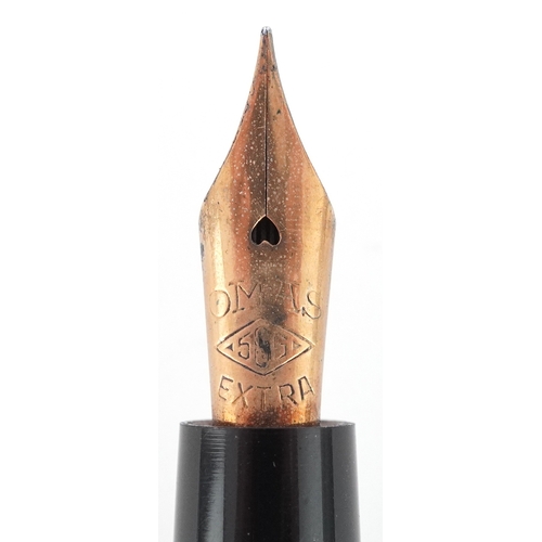 49 - Omas Extra, propelling pencil and fountain pen with 14ct gold nib, housed in a fitted box