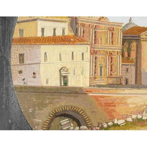 35 - 19th century Italian Grand Tour micro mosaic panel depicting the ruins of the Roman forum, within an... 