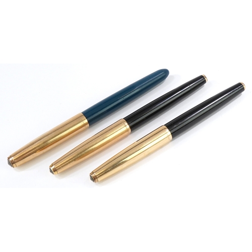 50 - Three Parker fountain pens.
