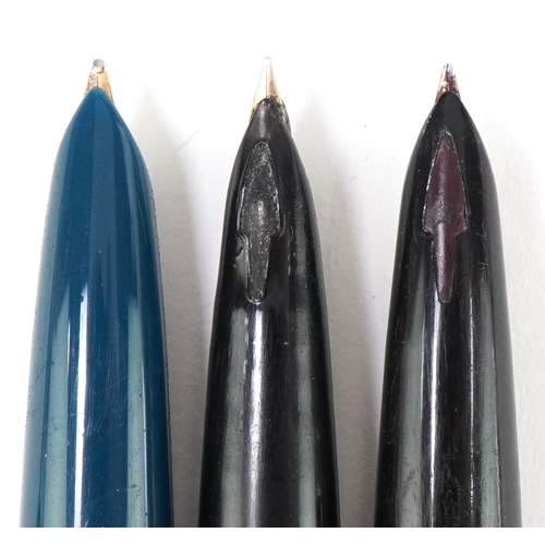 50 - Three Parker fountain pens.