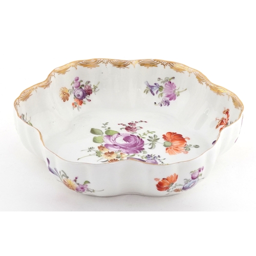 301 - Late 19th century Schlesische German porcelain hand painted with floral sprays, blue crossed sword a... 