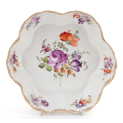 301 - Late 19th century Schlesische German porcelain hand painted with floral sprays, blue crossed sword a... 