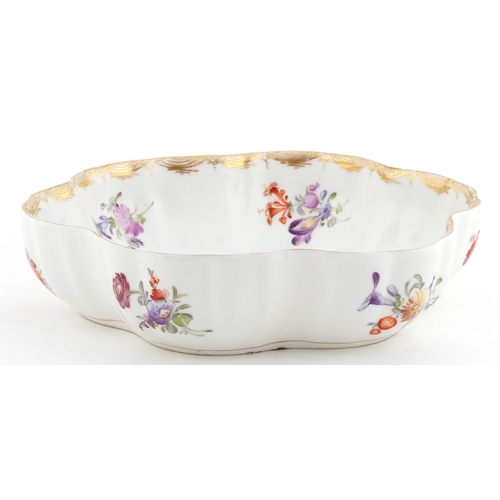 301 - Late 19th century Schlesische German porcelain hand painted with floral sprays, blue crossed sword a... 