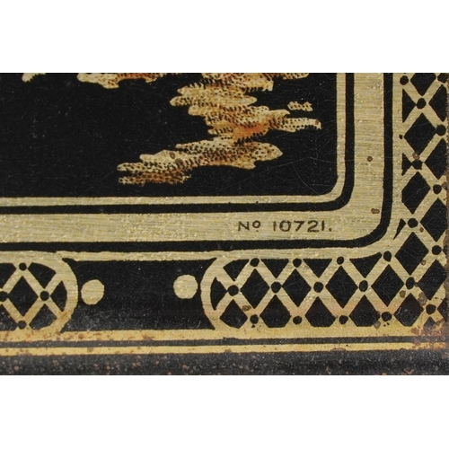  Early 20th century Huntley & Palmers biscuit tin in the form of a longcase clock with intricate chin... 