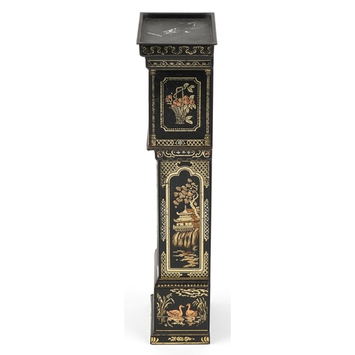  Early 20th century Huntley & Palmers biscuit tin in the form of a longcase clock with intricate chin... 